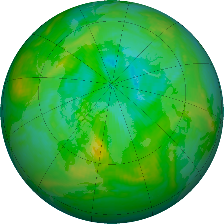Arctic ozone map for 29 July 1984